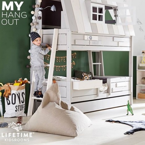 Lifetime kinderkamer speelhuistrap,dak,raam,verlichting,bed