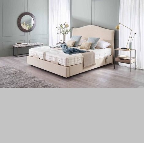 Vispring elektrisch verstelbaar bed, boxspring,matras, hoofdbord Iris, grijs, kopen slaapkenner theo bot