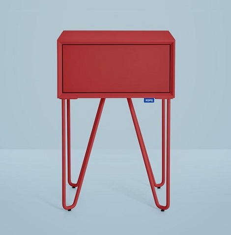 auping nachtkast met lade rood, red. Pixel