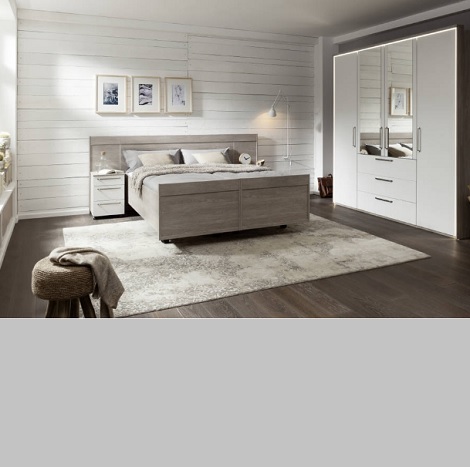 Deelbaar bed op wielen 160 of 180 breed, Nolte Livia, eiken , poolwit, beuken