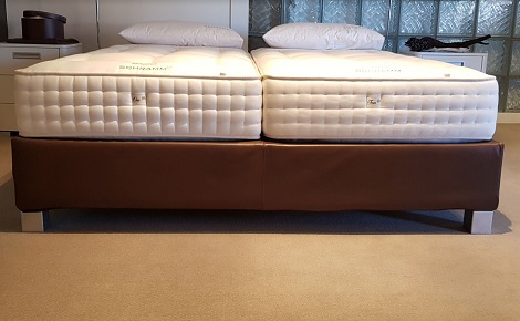 Opruiming boxspring Schramm 180x210 leer, zonder hoofdbord, kopen, leer,showroom, theo bot zwaag