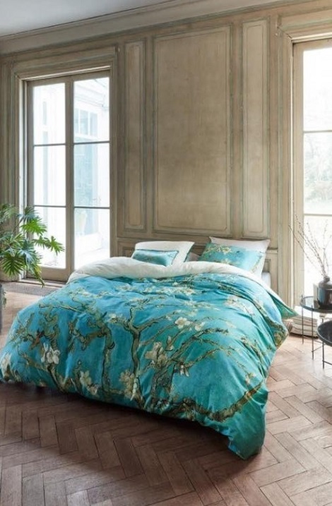 Dekbedovertrek Van Gogh Almond Blossom bleu katoensatijn kopen