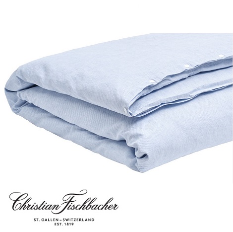 Dekbedovertrek Make my day, CF, blauw,linnen, katoen,blauw,wit, streep eenpersoons,litsjumaux