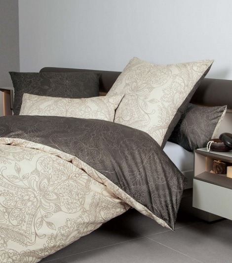 Janine overtrek satijn Messina taupe,sand,43095-07