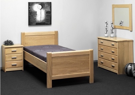 Ledikant Johan blank eiken eenpersoons bed of litsjumaux,70,80,90,100,120,140,160,180x200,210,220