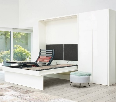 opklapbed met lattenbodem,tweepersoons, elektrisch verstelbaar, rug, voet motor