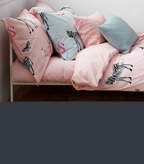 Overtrek zebra en flamingo, rose, blauw kopen Van dyck