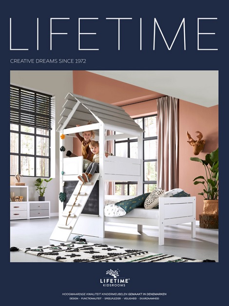 Kinderbed,hout,halfhoogslaper,kajuitbed,hemelbed,slaapkamer,Lifetime,kids,folder 2020