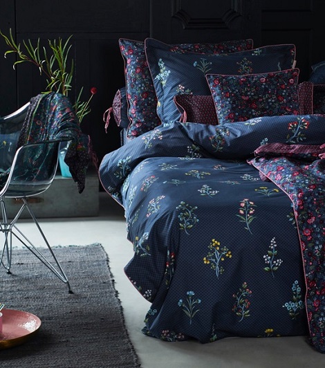 Pip dekbedovertrek Wonderland donkerblauw, bloem, 1-persoons, litsjumaux online kopen