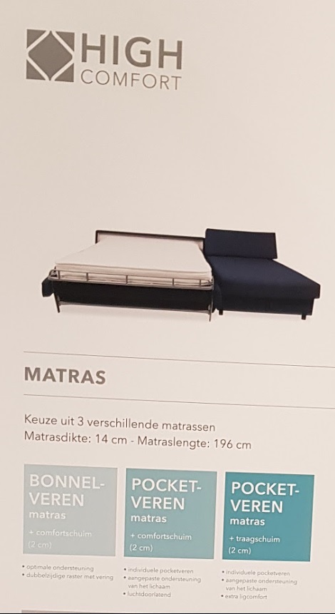 slaapbank met high comfort, pocketveren, traagschuim
